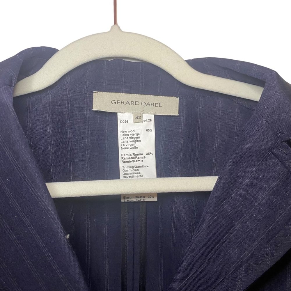 Gerard Darel Navy Wool Blazer Size FR 42/ US 10 - Picture 8 of 9